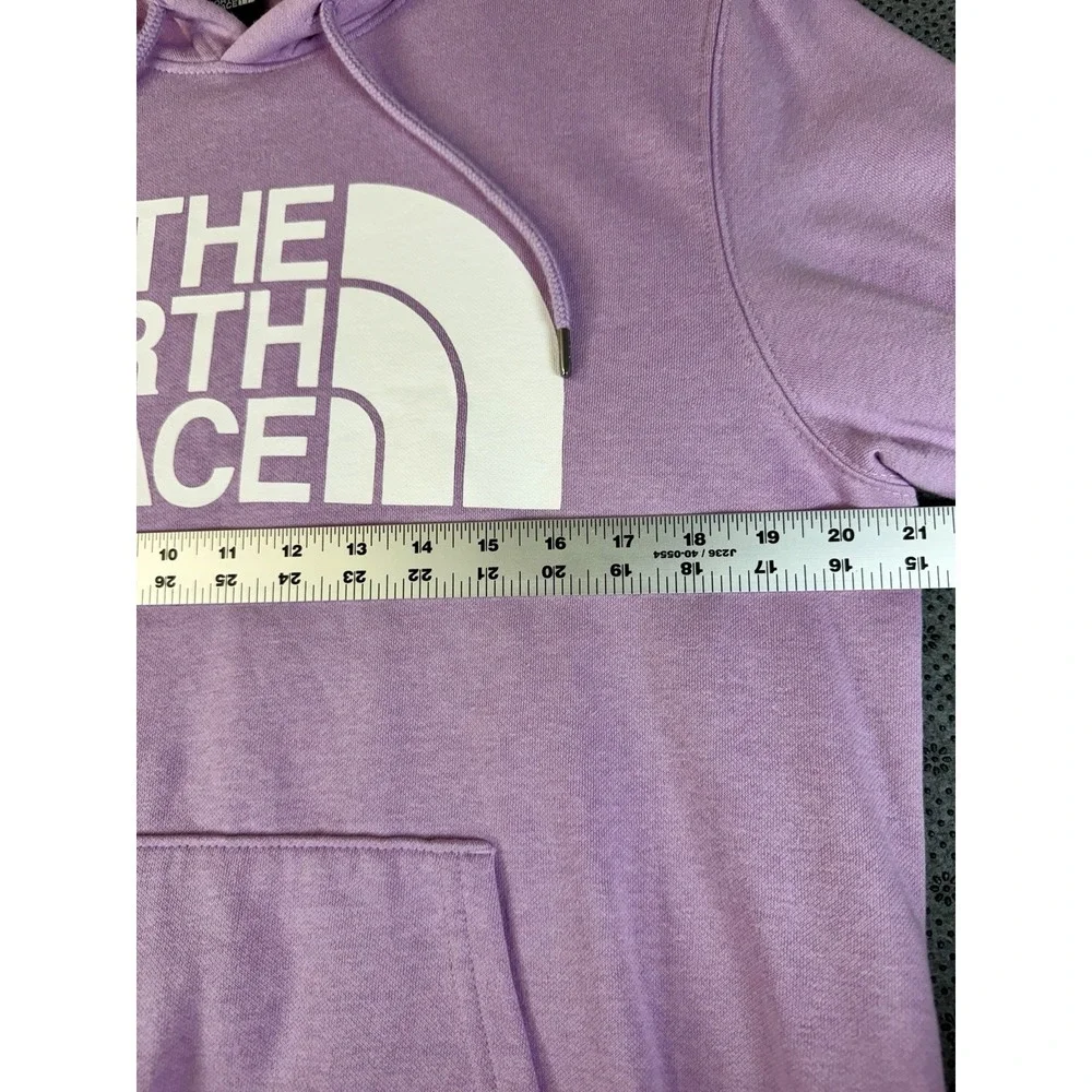 The North Face Hoodie Mens M Pullover Sweatshirt Logo Fleece Spellout Purple
